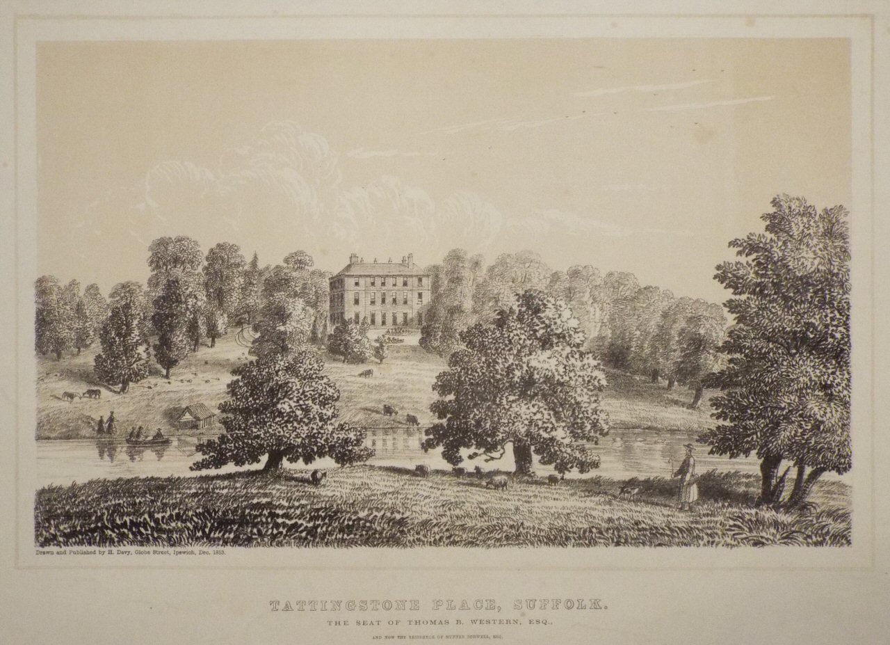 Lithograph - Tattingstone Place, Suffolk. The Seat Of Thomas B. Western, Esq. - Davy